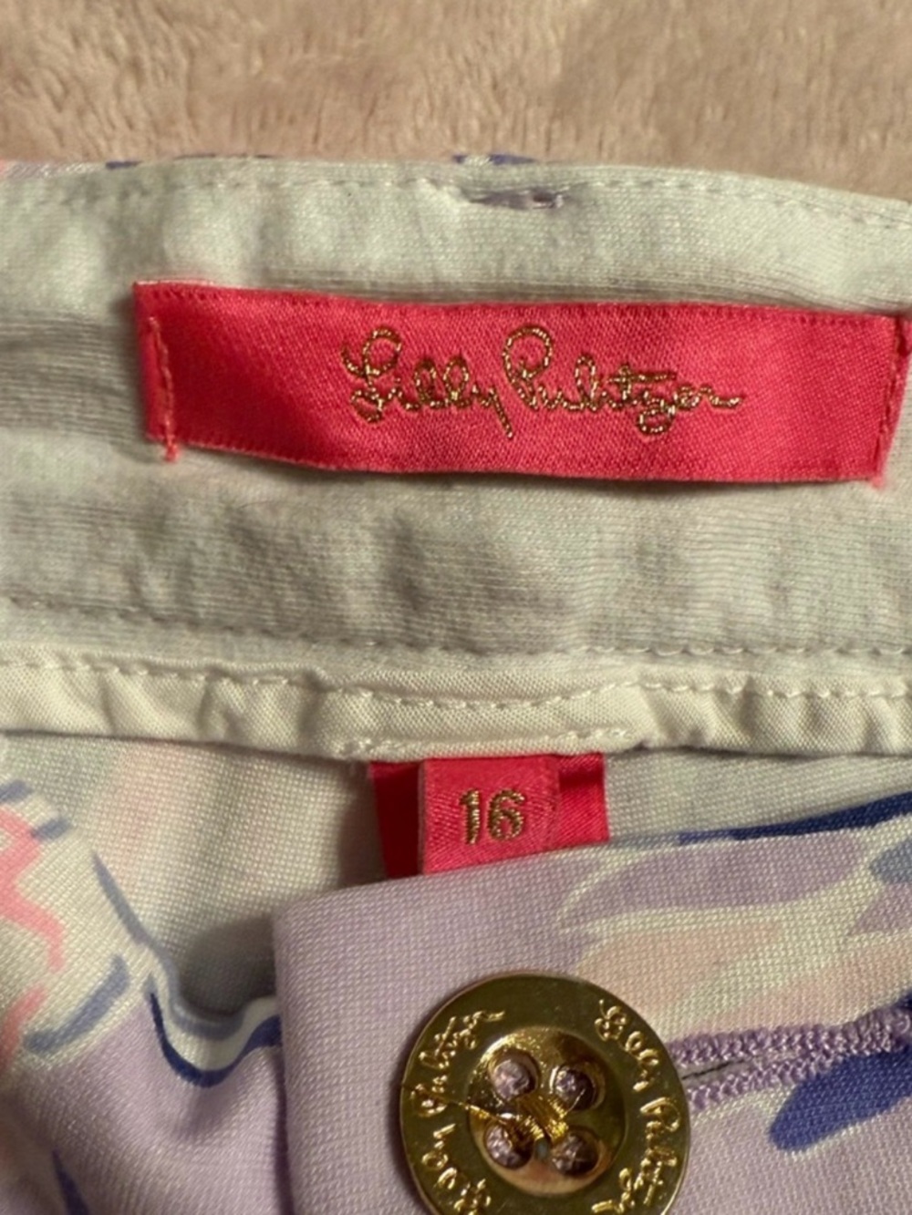 Lilly Pulitzer Lavender Floral Print Bermuda Shorts - Picture 3 of 3